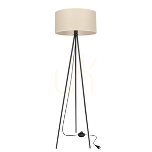 Lampă de podea Candellux SHANTI 51-38760 cu trepied negru și abajur bej, 1×E27 small 0