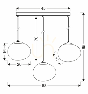 STONES lampă suspendată alb negru E27 40W CANDELLUX 33-35158 small 4
