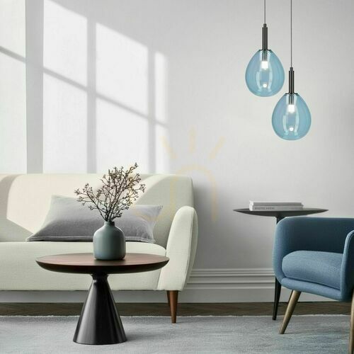 Verifica Lampă suspendată LUKKA sticlă albastră LED 6W CANDELLUX 50133210