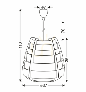 Lampă suspendată NAGOJA bej E27 40W CANDELLUX 50101038 small 4