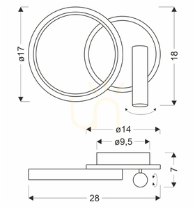 MONET aur LED lampă de perete 13W CANDELLUX 22-35677 small 3