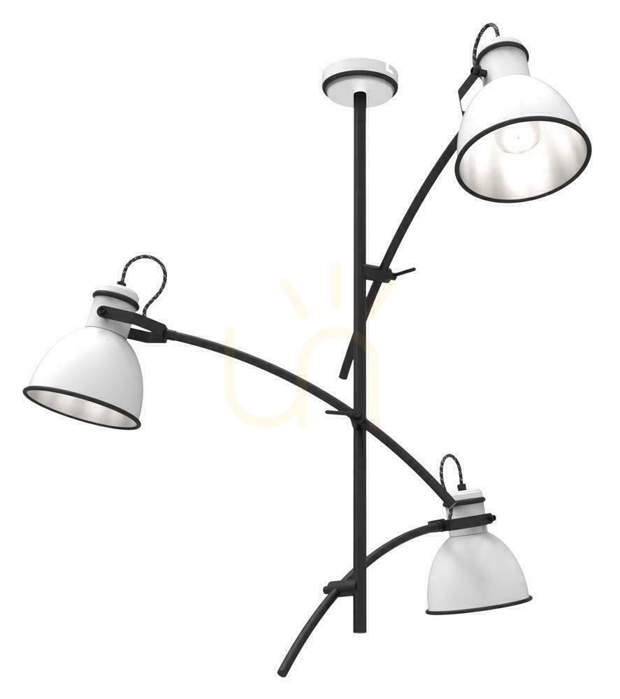 ZUMBA lampă suspendată alb negru E27 3x60W CANDELLUX 33-72061