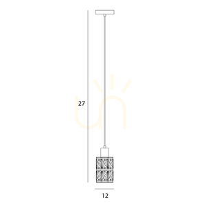 Lampă suspendată Italux Menfi negru-alamă sticlă chihlimbar E27 PND-44236-1-BK-GD small 1