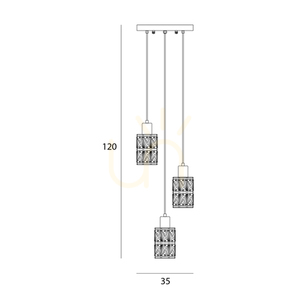 Lampă suspendată Italux Menfi E27 3 becuri negru sticlă chihlimbar PND-44236-3-BK-GD 1 Lampă suspendată Italux Menfi E27 3 becuri negru sticlă chihlimbar PND-44236-3-BK-GD small 1