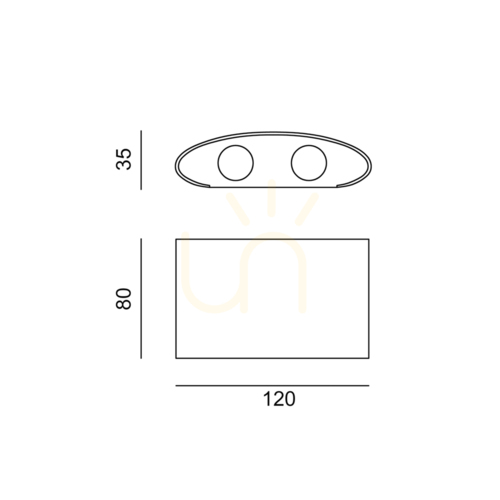 Verifica Lampă de perete exterior Italux Ortelo LED negru 4 puncte IP54 OWL-451-2-BL