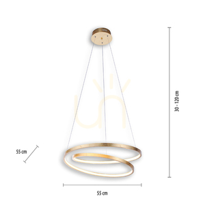 Lampă cu pandantiv ROMAN 2472-12 Aur 1xLED small 7