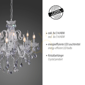 Candelabru cu cristale Paul Neuhaus GRACIA 3081-00 transparent 8×E14 71 cm small 4