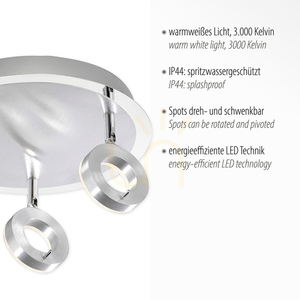 Plafon SILEDA 6788-96 Argint 3xLED small 3