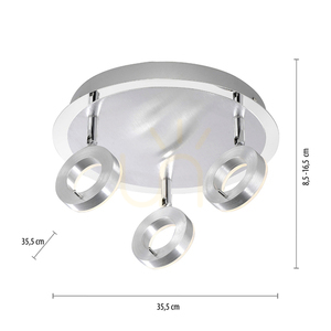 Plafon SILEDA 6788-96 Argint 3xLED small 6