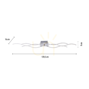 WAVE Plafond 15167-55 Argint 3xLED small 6
