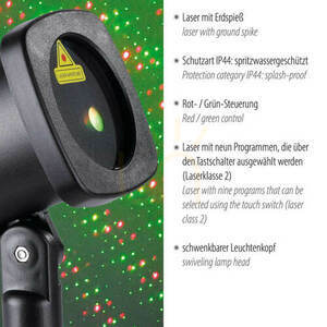 Proiector laser de grădină Zuma Line LASER 19940-18 negru 6 W IP44 small 2