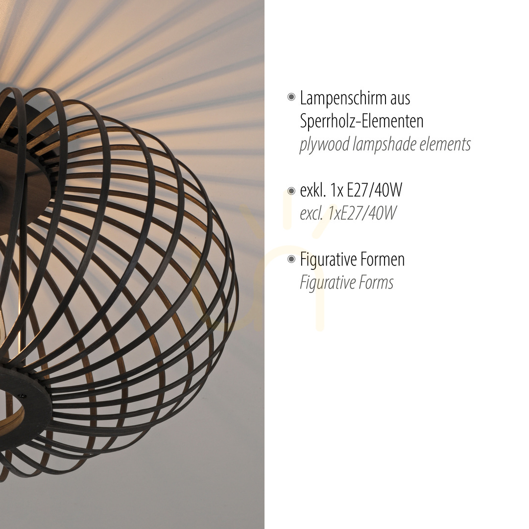 Afişa Plafond RACOON 11410-18 Negru 5xE27 Plafond RACOON 11410-18 Negru 5xE27