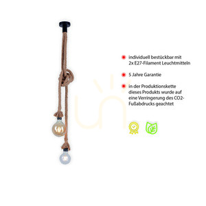 Lampă suspendată ROPE 15482-18 Brown 2xE27 small 3
