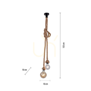 Lampă suspendată ROPE 15482-18 Brown 2xE27 small 7
