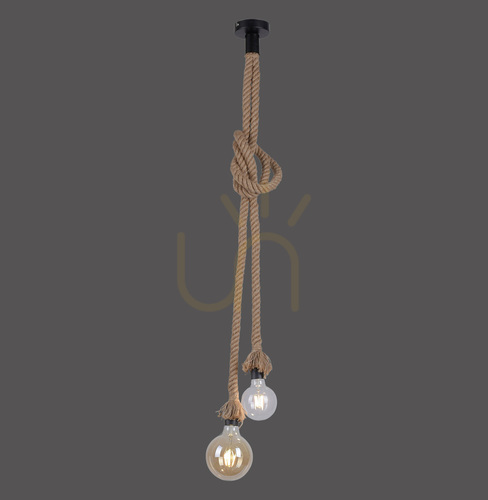 Verifica Lampă suspendată ROPE 15482-18 Brown 2xE27