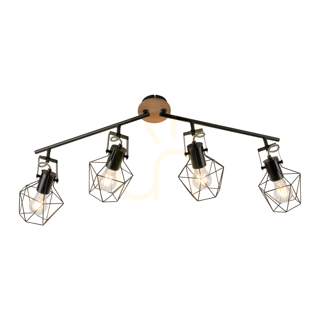 Vedere Plafond JARO 15674-78 Negru 4xE27 Plafond JARO 15674-78 Negru 4xE27