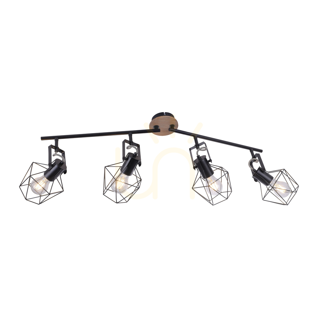 Vedere Plafond JARO 15674-78 Negru 4xE27 Plafond JARO 15674-78 Negru 4xE27