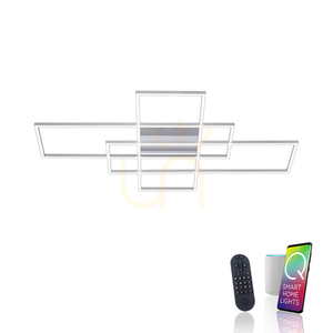 Plafonieră LED Paul Neuhaus Q-INIGO 8195-55, argintie, 101 × 75 cm, CCT small 1