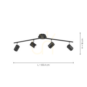 Plafonieră Zuma Line Tarik 11944-13 antracit 4×GU10 small 7