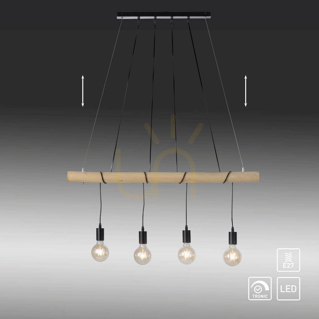 Spectacol Lampă suspendată TERO 15505-18 negru 4xE27 Lampă suspendată TERO 15505-18 negru 4xE27