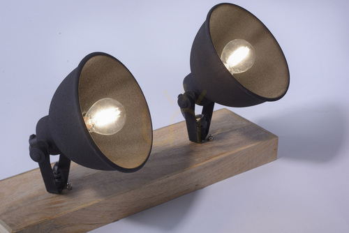 Verifica Lampă de perete și tavan JUST LIGHT SAMIA 11982-18, neagră cu lemn, 2×E14
