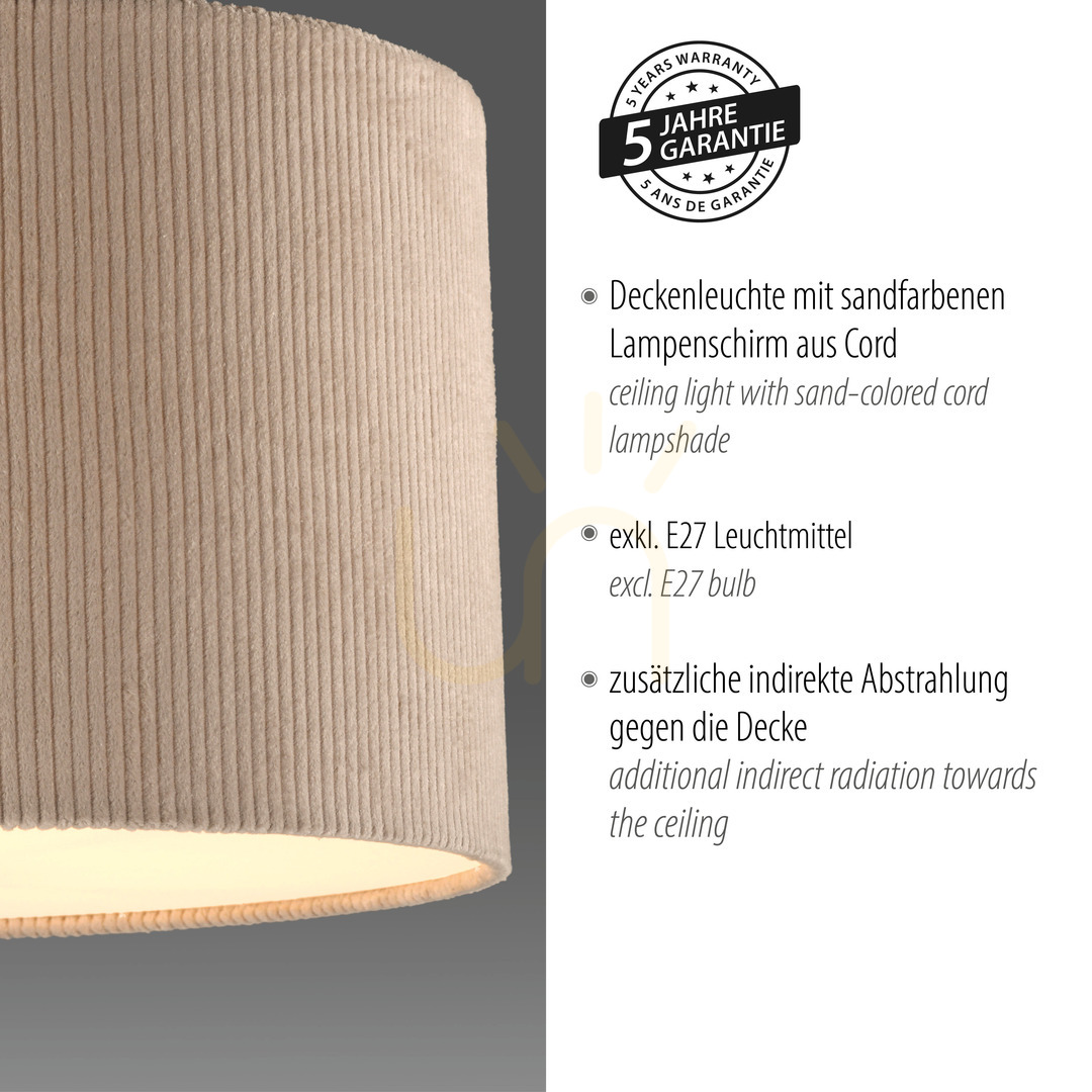 Spectacol GREEN DURO Plafond 14891-39 Bej 1xE27 GREEN DURO Plafond 14891-39 Bej 1xE27