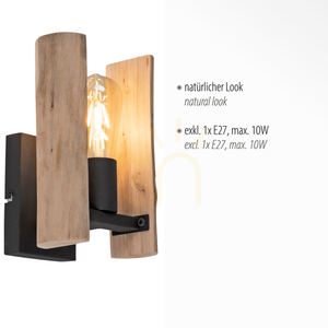 Lampă de perete LOG 15701-79 Negru 1xE27 small 3