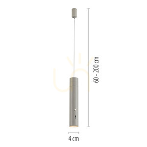 Lampă suspendată ATTACH 18281-40 Gri 1xLED small 8