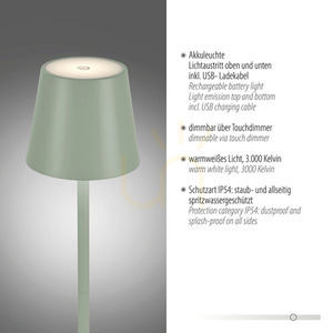 EURIA Lampă de grădină 19252-43 Verde 1xLED small 3
