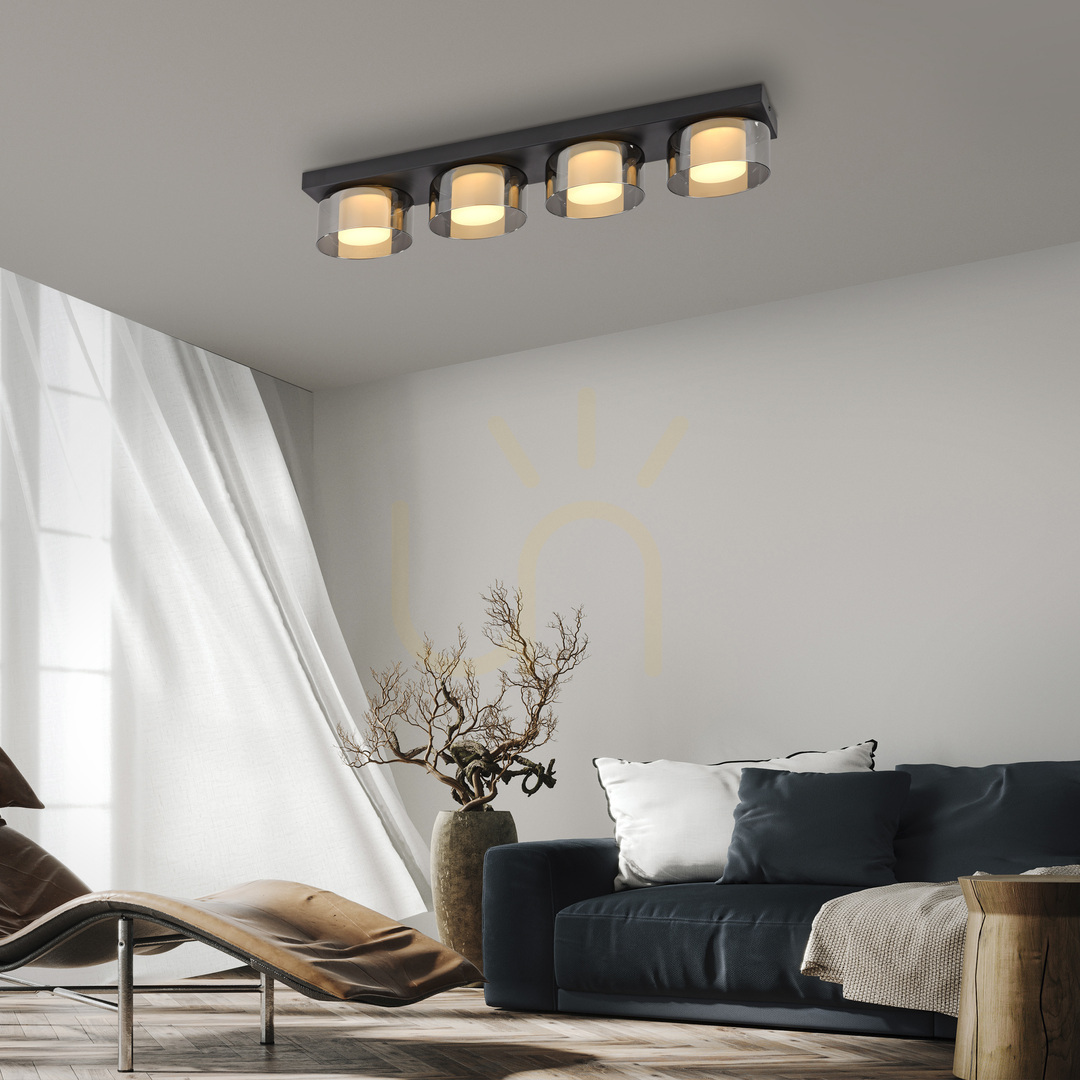 previzualizare Plafond RIKA 6164-18 Negru 4xLED Plafond RIKA 6164-18 Negru 4xLED