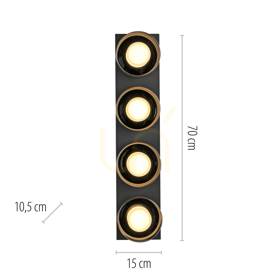 Afişa Plafond RIKA 6164-18 Negru 4xLED Plafond RIKA 6164-18 Negru 4xLED
