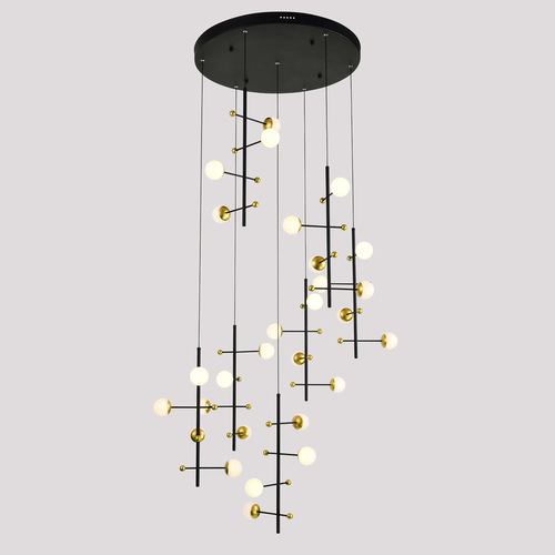 Verifica Lustră suspendată Italux Helmond LED negru alb 89W 3000K PND-43883-28