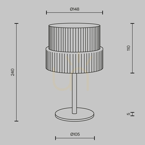 Veioză Maytoni SCALA MOD496TL-L12BZK, bronz, sticlă striată coniac, Ø 14,8 × 24 cm, LED 12 W 1300 lm 3000K small 7