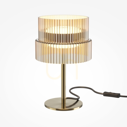 Verifica Veioză Maytoni SCALA MOD496TL-L12BZK, bronz, sticlă striată coniac, Ø 14,8 × 24 cm, LED 12 W 1300 lm 3000K