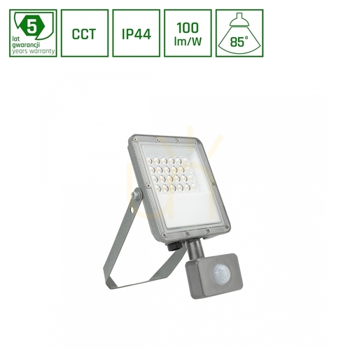 Verifica LED proiector Noctis Max CCT 20W 230V IP44 217x131x53mm Gray Senzor de mișcare 5 ani garanție