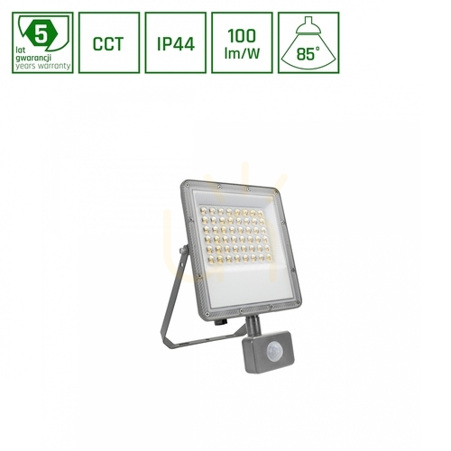 Verifica LED proiector Noctis Max CCT 50W 230V IP44 265x171x53mm Gri Senzor de mișcare 5 ani garanție