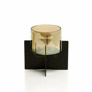 Felinar decorativ handmade negru 13 cm small 0