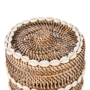 Coș de depozitare Bazar Bizar The Shell din ratan maro natural 21 × 21 × 32 cm small 11
