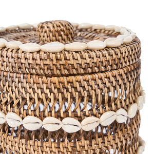 Coș de depozitare Bazar Bizar The Shell din ratan maro natural 21 × 21 × 32 cm small 3