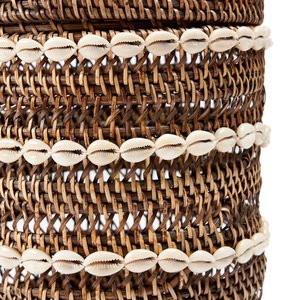 Coș de depozitare Bazar Bizar The Shell din ratan maro natural 21 × 21 × 32 cm small 7