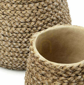 Ghiveci împletit natural handmade Planters L small 1