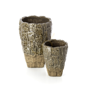 Vază decorativă gri texturată 24 cm small 5