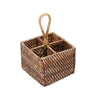 Suport tacâmuri ratan maro natural 28x18x18 cm small 10