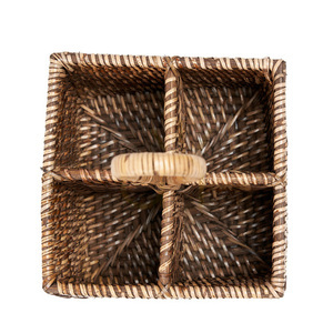 Suport tacâmuri ratan maro natural 28x18x18 cm small 14