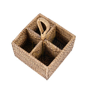 Suport tacâmuri ratan maro natural 28x18x18 cm small 8