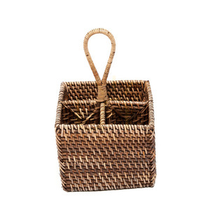 Suport tacâmuri ratan maro natural 28x18x18 cm small 9