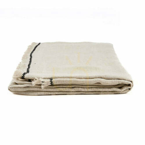 Verifica Fata de masa Tuscany Natural Black 150x300 Table Linen