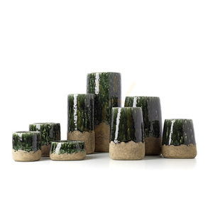 Vază cilindrică verde beton M 29,5 cm small 4