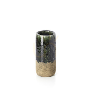 Vază cilindrică verde beton M 29,5 cm small 5