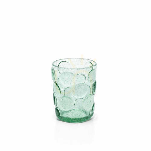 Verifica Pahar de apă frosted cu puncte, aqua, 10.5 cm